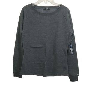 NWT HUK Women's Folly Crew Neck Fleece Pullover Sweatshirt Grey Small Fishing